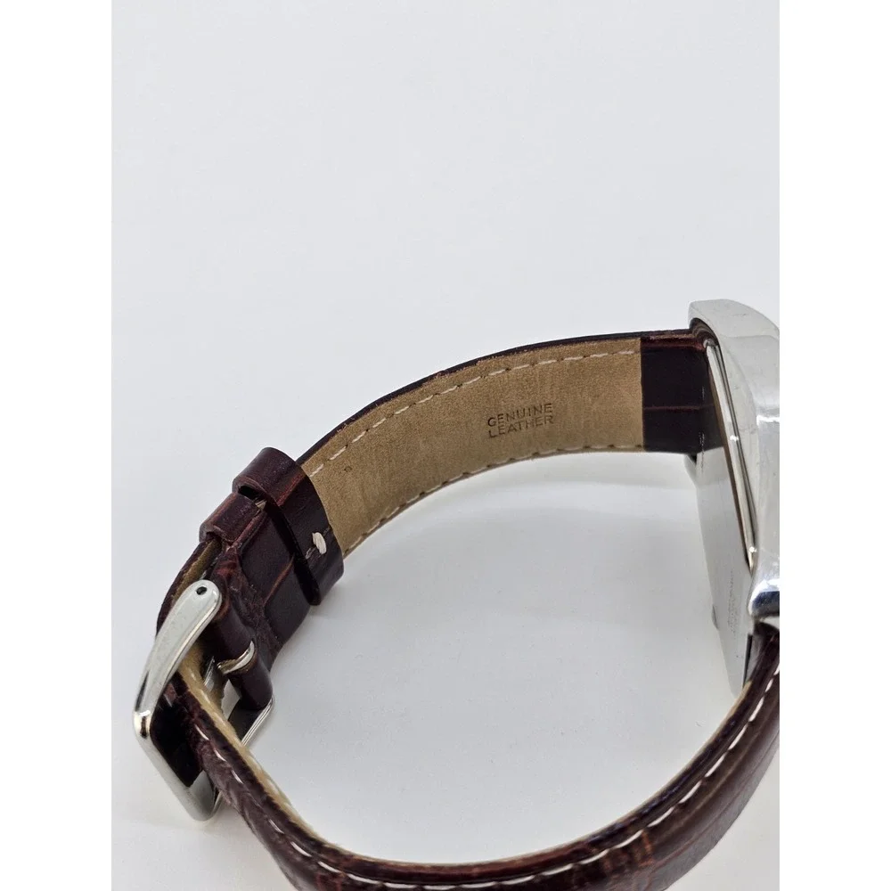 Caravelle Bulova Men's Watch 38MM Black Dial Brown Leather Bands New Battery